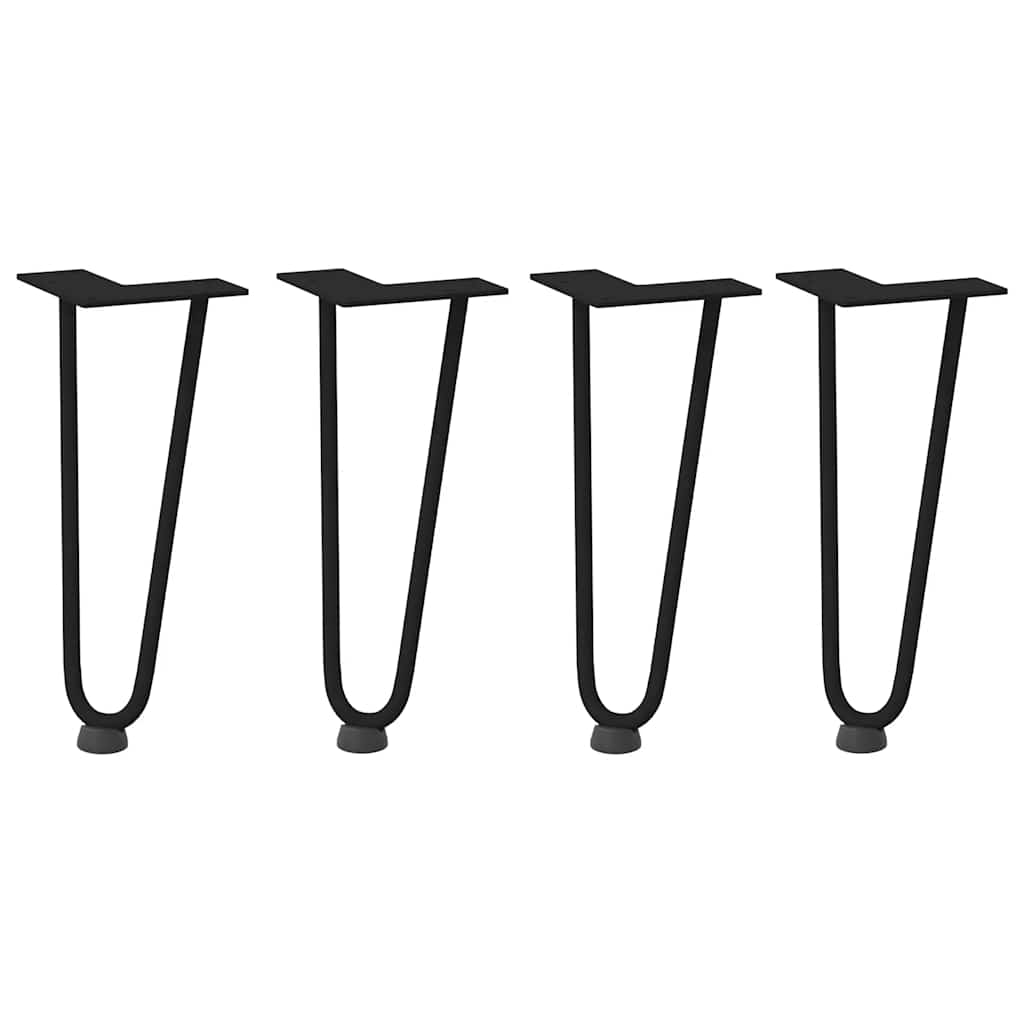 Haarnadelbeine für Couchtisch 4 Stk. Schwarz 30 cm Massivstahl