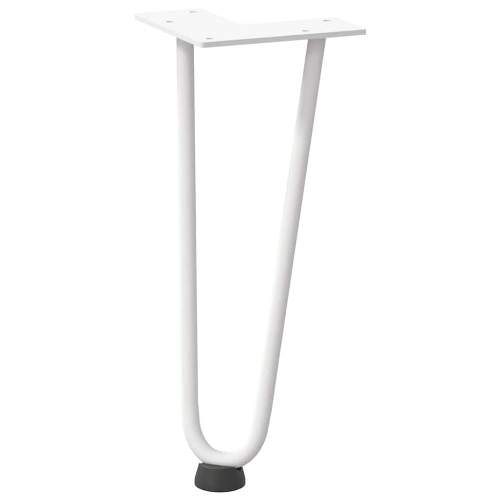 Haarnadelbeine für Couchtisch 4 Stk. Weiß 30 cm Massivstahl