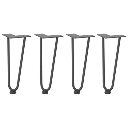 Haarnadelbeine für Couchtisch 4 Stk. Anthrazit 30 cm Massivstahl