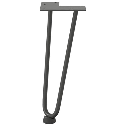 Haarnadelbeine für Couchtisch 4 Stk. Anthrazit 30 cm Massivstahl