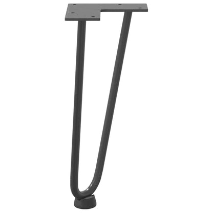 Haarnadelbeine für Couchtisch 4 Stk. Anthrazit 30 cm Massivstahl