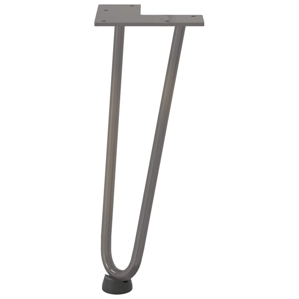Pieds épingles à cheveux pour table basse, 4 pièces, acier naturel, 30 cm, acier massif
