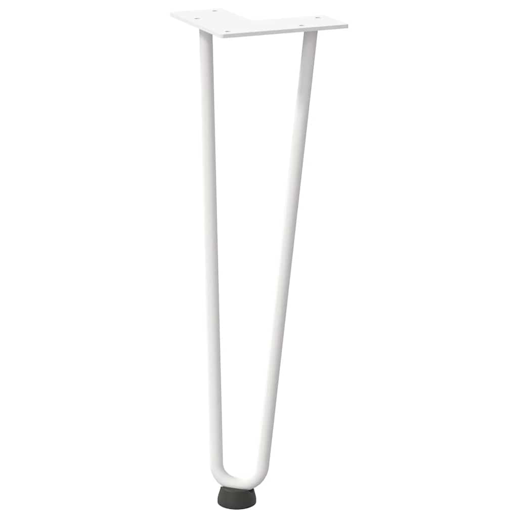 Haarnadelbeine für Couchtisch 4 Stk. Weiß 42 cm Massivstahl