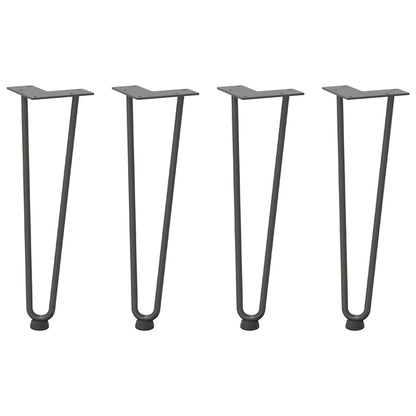 Haarnadelbeine für Couchtisch 4 Stk. Anthrazit 42 cm Massivstahl