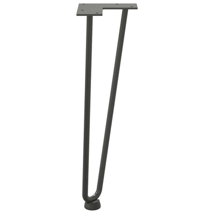 Haarnadelbeine für Couchtisch 4 Stk. Anthrazit 42 cm Massivstahl