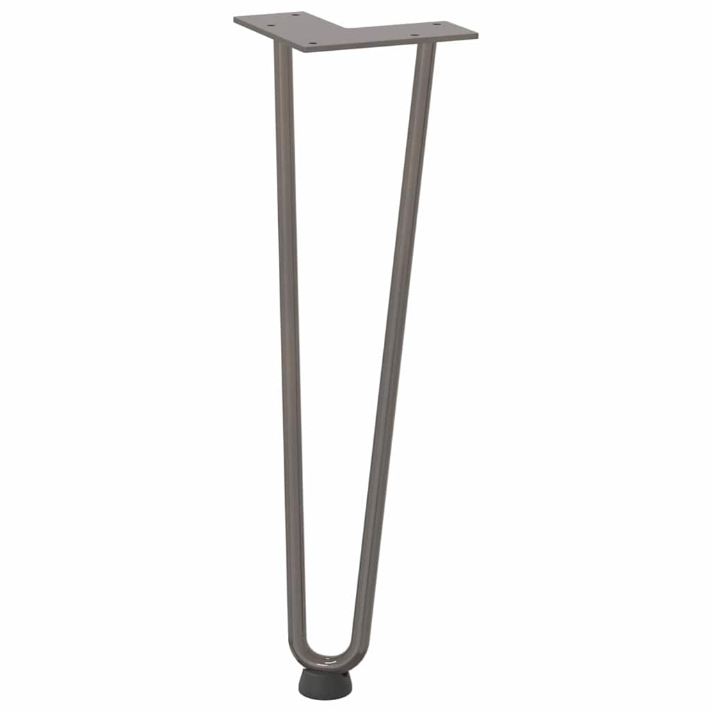 Haarnadelbeine für Couchtisch 4 Stk. Naturstahl 42 cm Massivstahl
