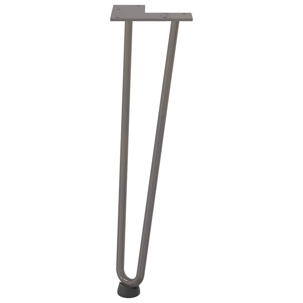 Haarnadelbeine für Couchtisch 4 Stk. Naturstahl 42 cm Massivstahl