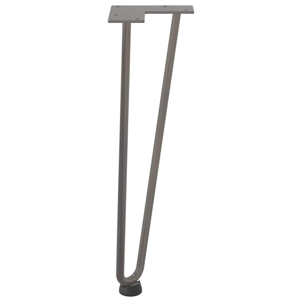 Haarnadelbeine für Couchtisch 4 Stk. Naturstahl 42 cm Massivstahl