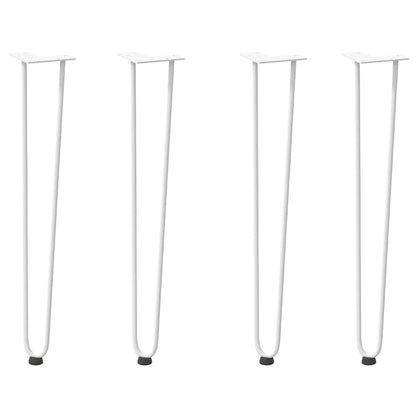 Haarnadelbeine für Konsolentische 4 Stk. Weiß 72 cm Massivstahl