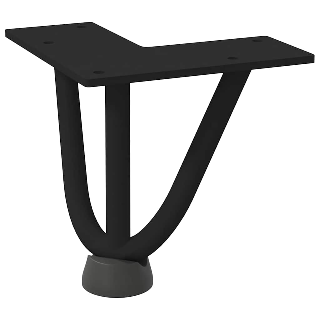 Haarnadelbeine für Couchtisch 4 Stk. Schwarz 10 cm Massivstahl
