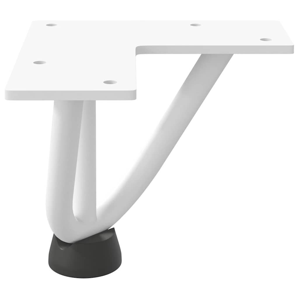 Pieds épingles à cheveux pour table basse, 4 pièces, acier massif, blanc, 10 cm
