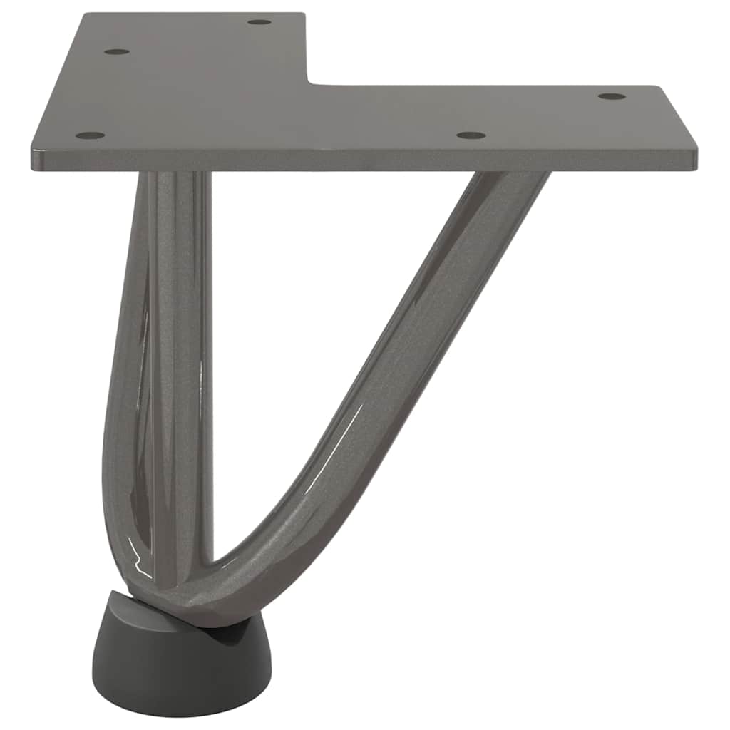 Pieds épingles à cheveux pour table basse, 4 pièces, acier naturel, 10 cm, acier massif