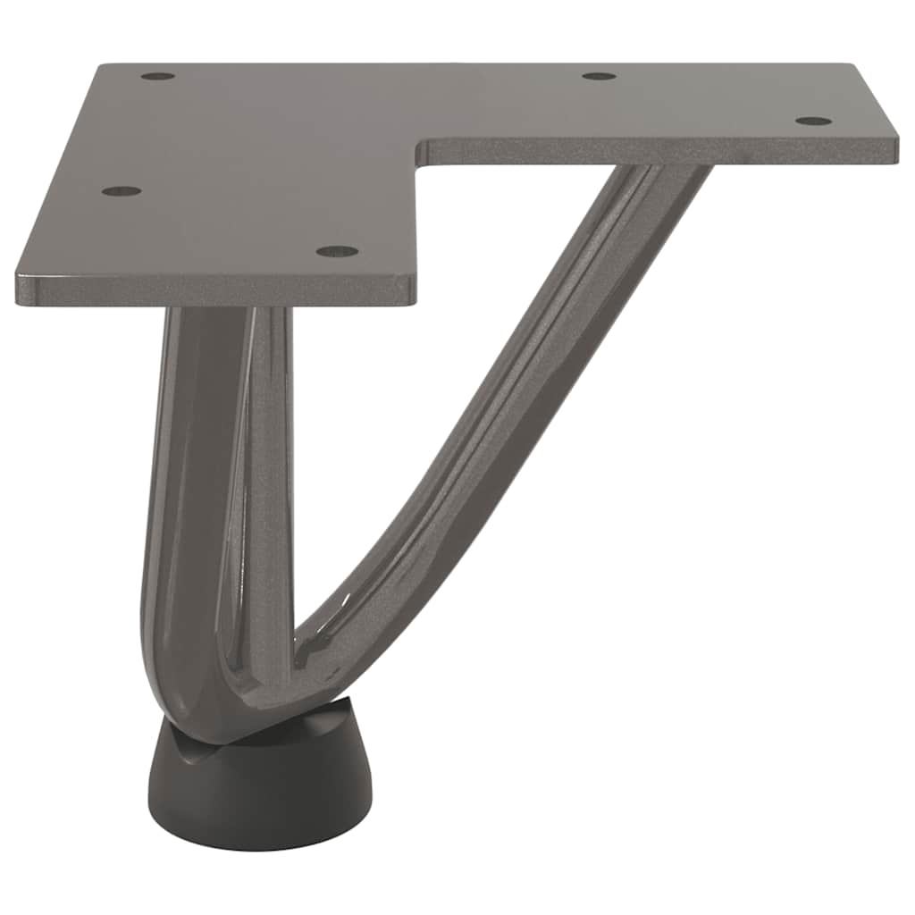 Pieds épingles à cheveux pour table basse, 4 pièces, acier naturel, 10 cm, acier massif