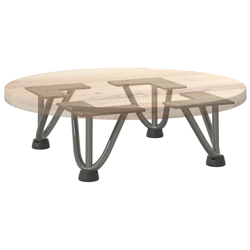 Pieds épingles à cheveux pour table basse, 4 pièces, acier naturel, 10 cm, acier massif