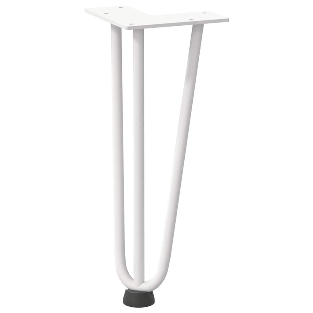 Haarnadelbeine für Couchtisch 4 Stk. Weiß 30 cm Massivstahl