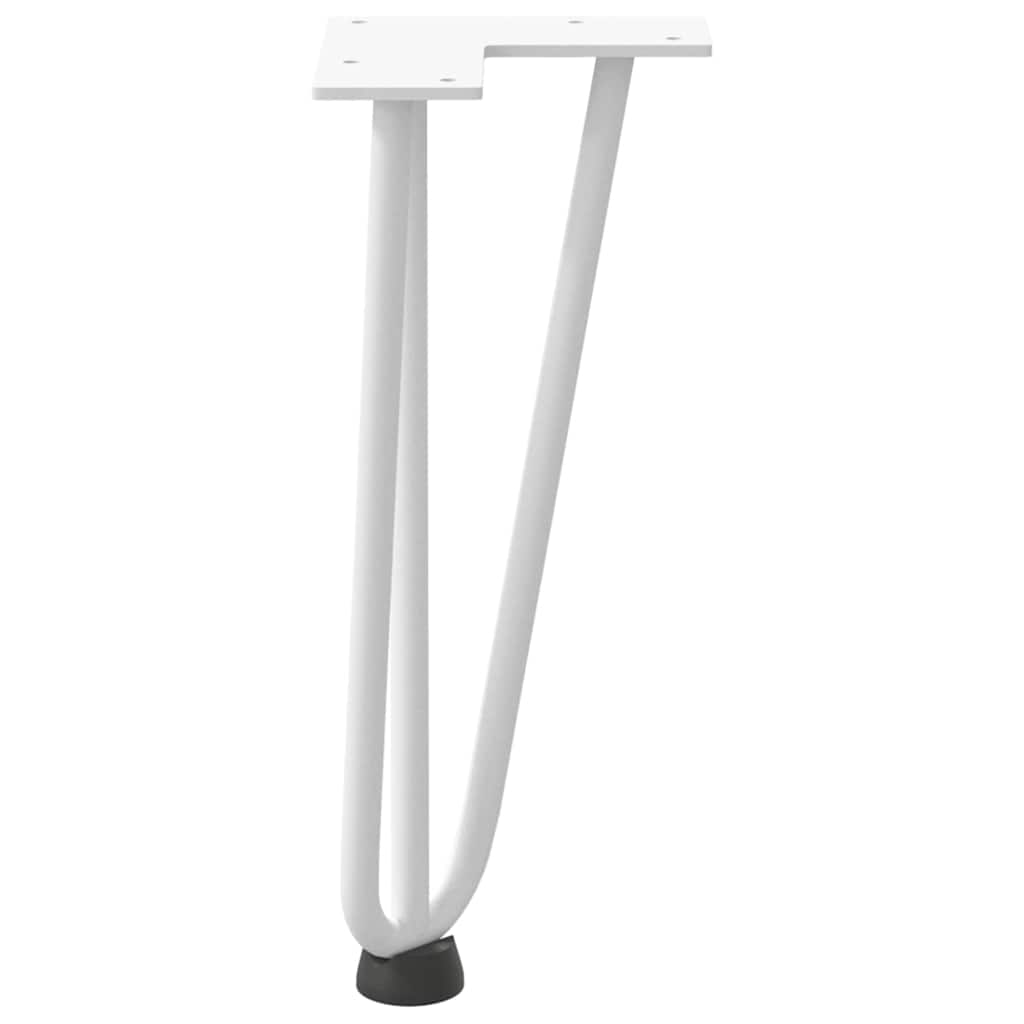 Haarnadelbeine für Couchtisch 4 Stk. Weiß 30 cm Massivstahl