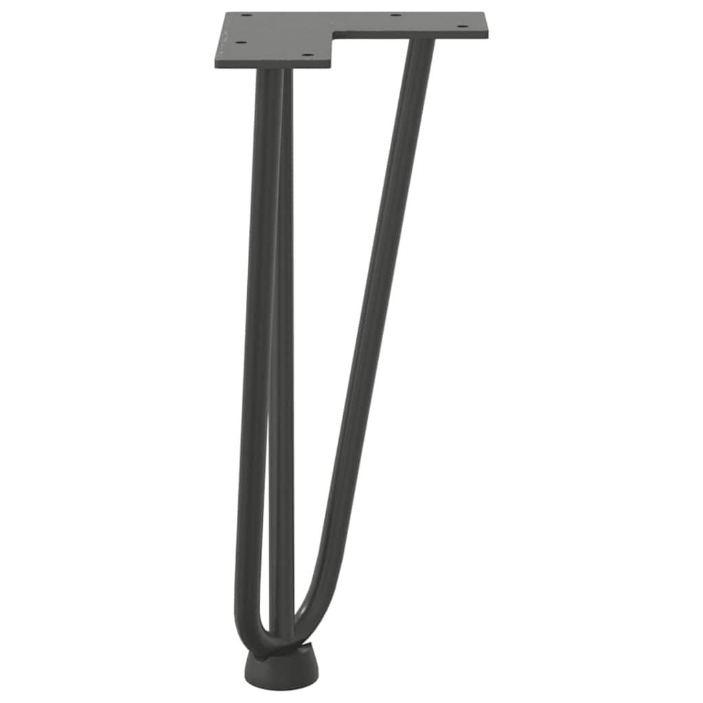 Pieds épingles à cheveux pour table basse, 4 pièces, anthracite, 30 cm, acier massif