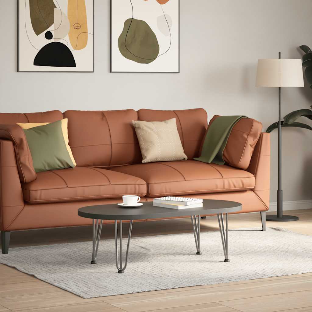 Pieds épingles à cheveux pour table basse, 4 pièces, acier naturel, 30 cm, acier massif