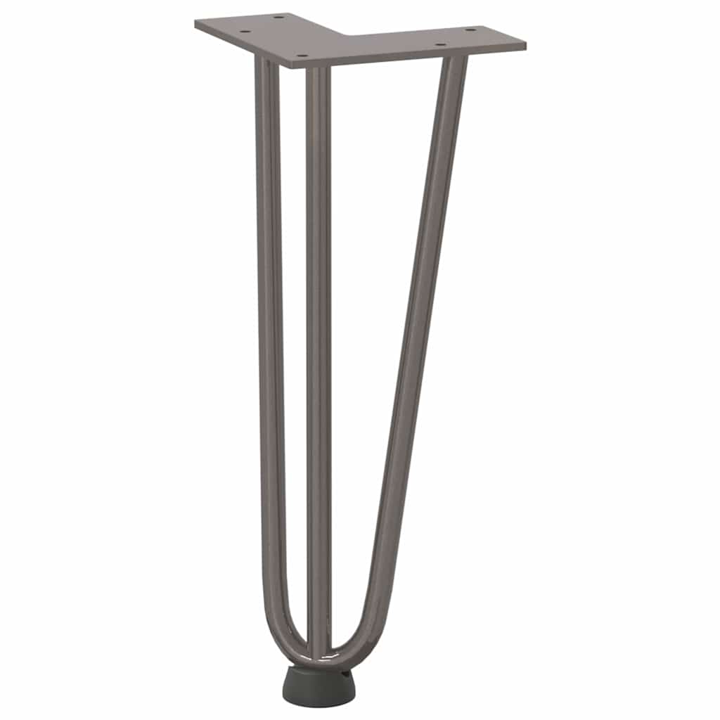 Pieds épingles à cheveux pour table basse, 4 pièces, acier naturel, 30 cm, acier massif