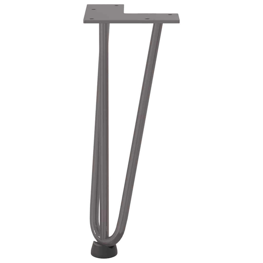 Pieds épingles à cheveux pour table basse, 4 pièces, acier naturel, 30 cm, acier massif