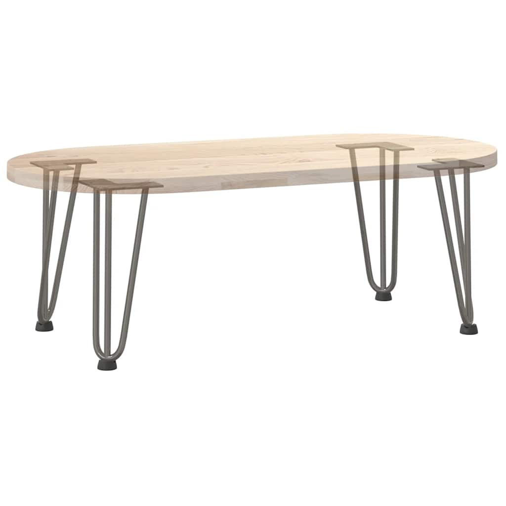 Pieds épingles à cheveux pour table basse, 4 pièces, acier naturel, 30 cm, acier massif