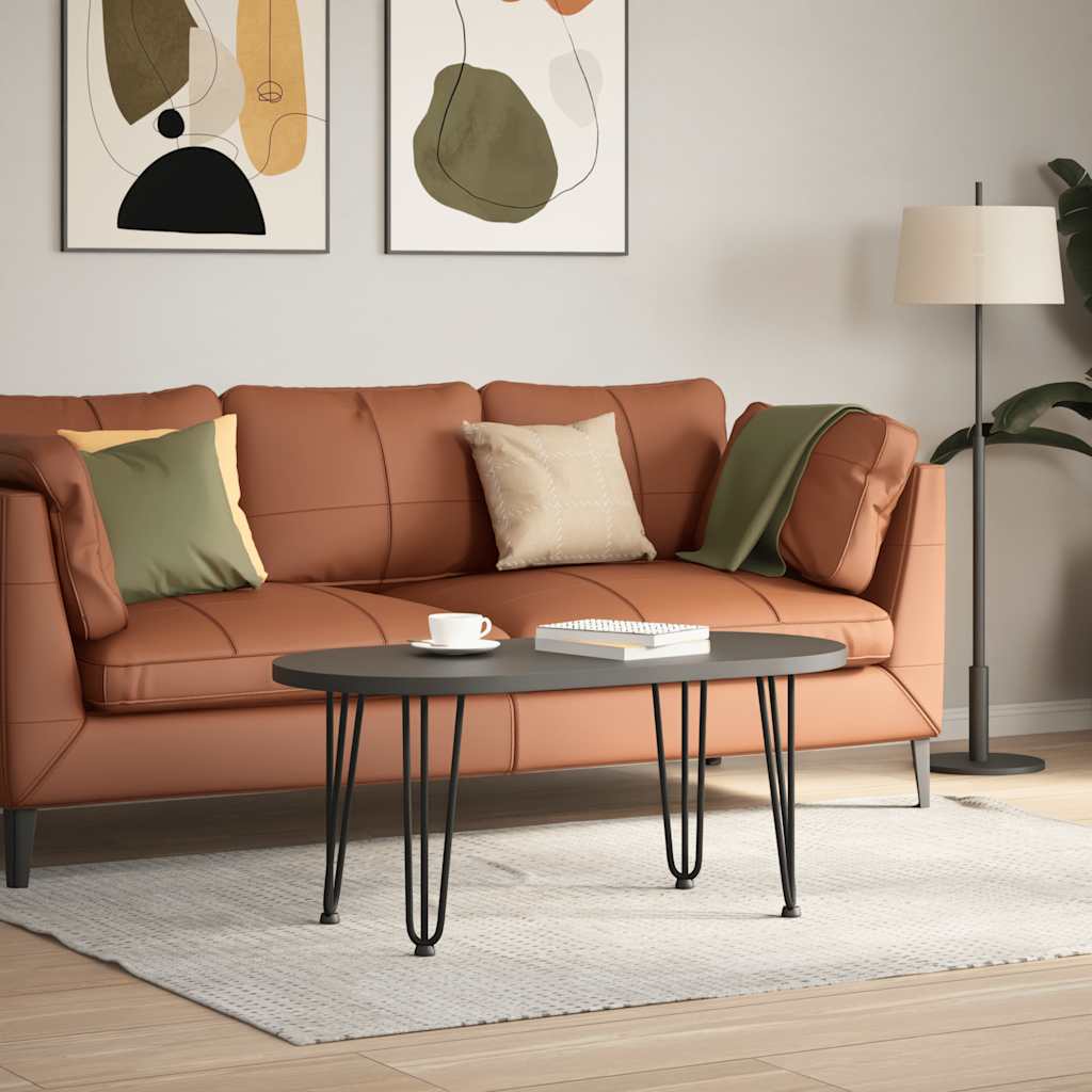 Pieds en épingle à cheveux pour table basse, 4 pièces, noir, 42 cm, acier massif