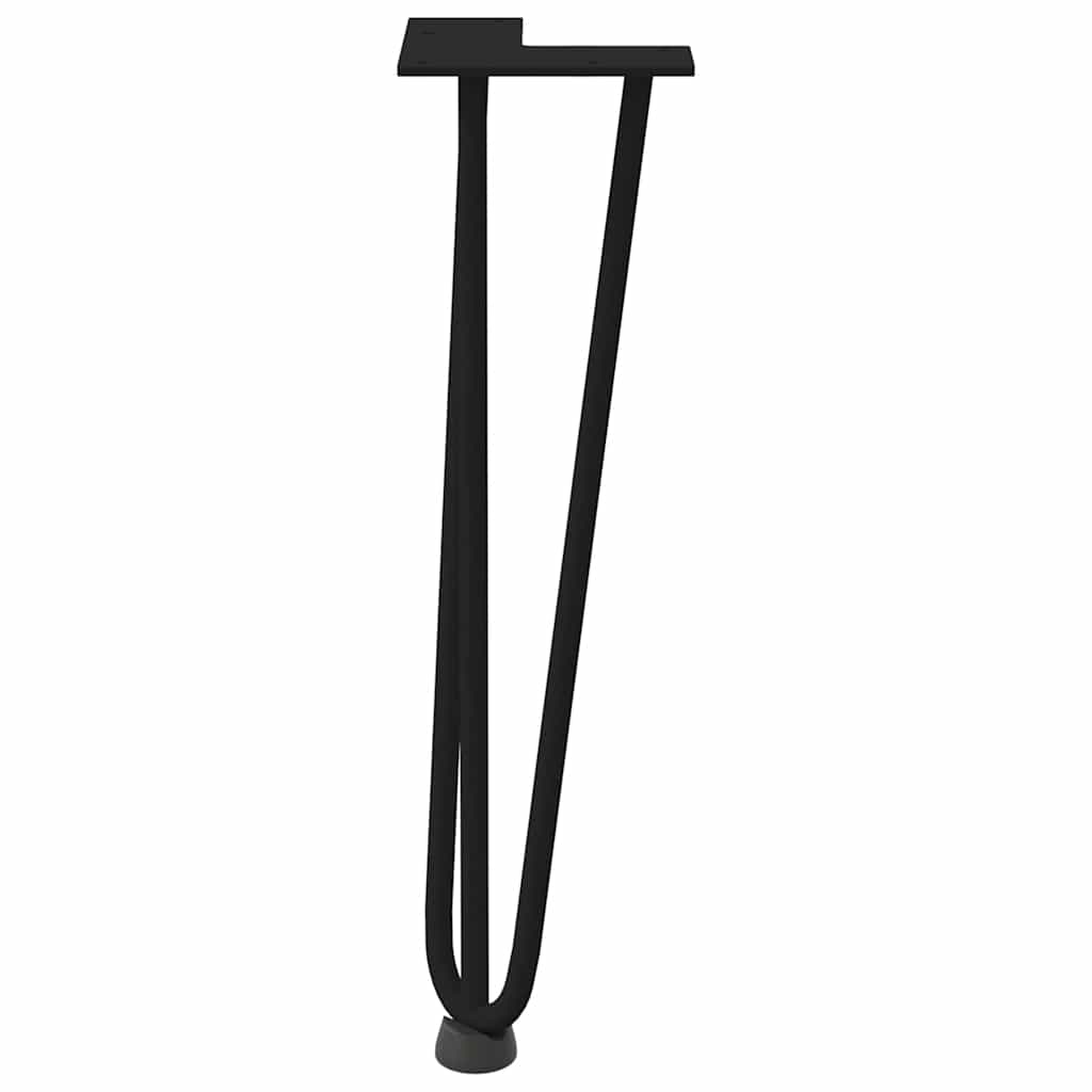 Pieds en épingle à cheveux pour table basse, 4 pièces, noir, 42 cm, acier massif