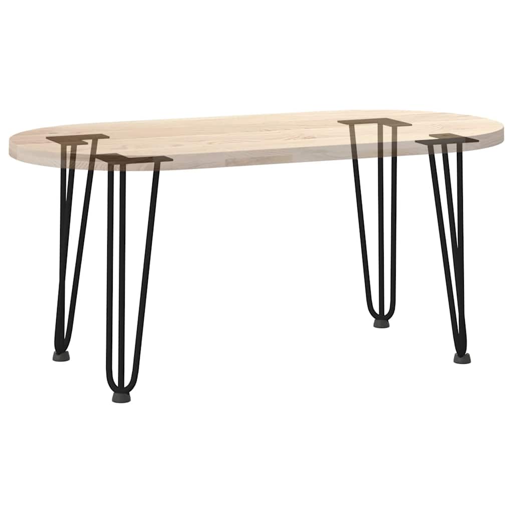 Pieds en épingle à cheveux pour table basse, 4 pièces, noir, 42 cm, acier massif