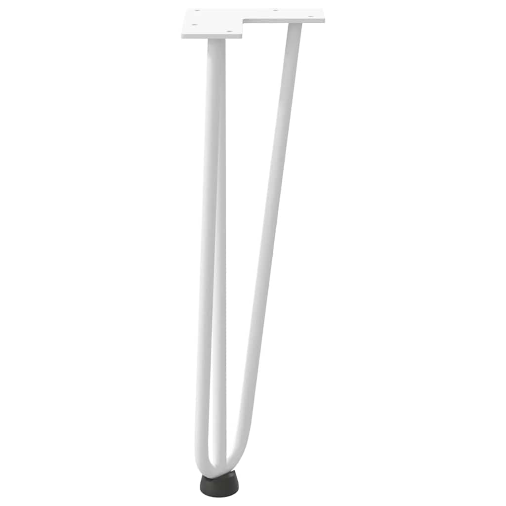 Pieds épingles à cheveux pour table basse, 4 pièces, blanc, 42 cm, acier massif