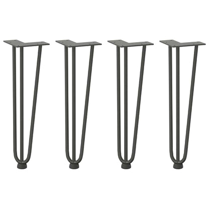 Haarnadelbeine für Couchtisch 4 Stk. Anthrazit 42 cm Massivstahl