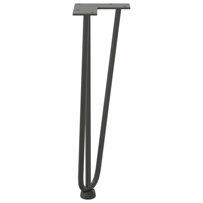 Haarnadelbeine für Couchtisch 4 Stk. Anthrazit 42 cm Massivstahl