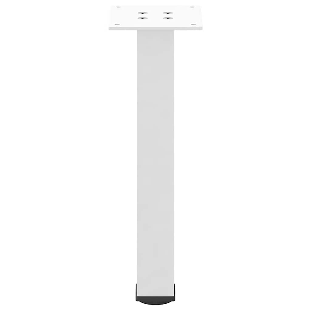 Pieds de table basse, 4 pièces, acier, blanc, 42-44 cm