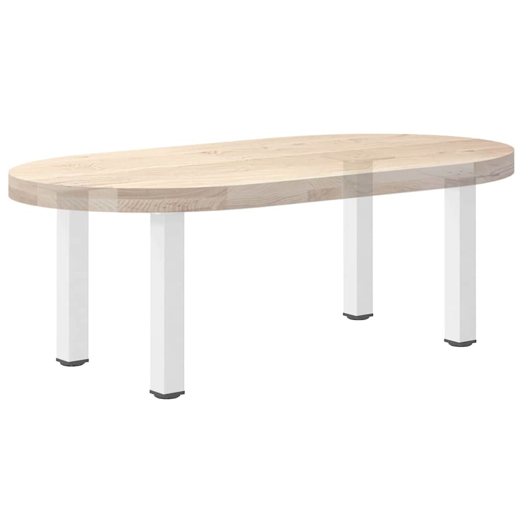 Pieds de table basse, 4 pièces, acier, blanc, 42-44 cm