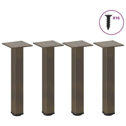 Pieds de table basse 4 pièces en acier naturel 42-44 cm acier