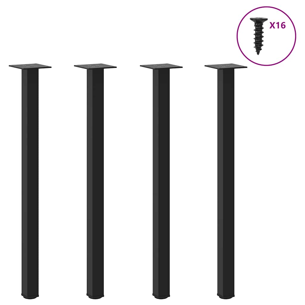 Konsolentischbeine 4 Stk. Schwarz 72-74 cm Stahl