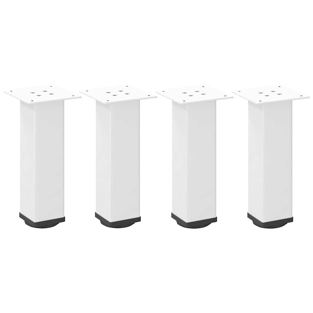 Pieds de table basse, 4 pièces, acier blanc, 30-32 cm