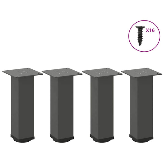 Pieds de table basse, 4 pièces, acier anthracite, 30-32 cm