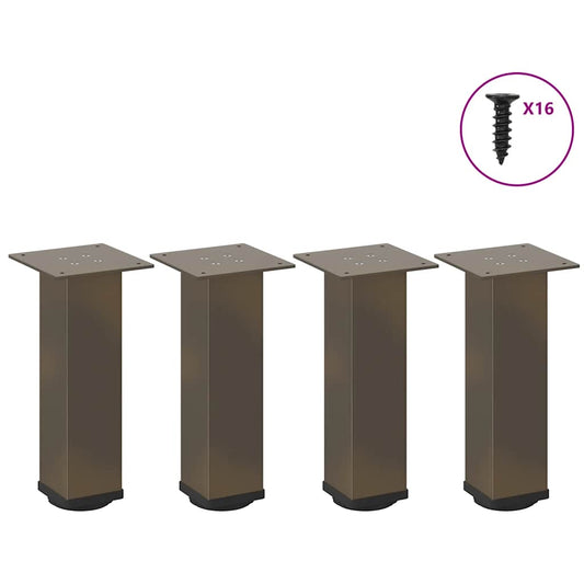 Pieds de table basse 4 pièces en acier naturel 30-32 cm acier