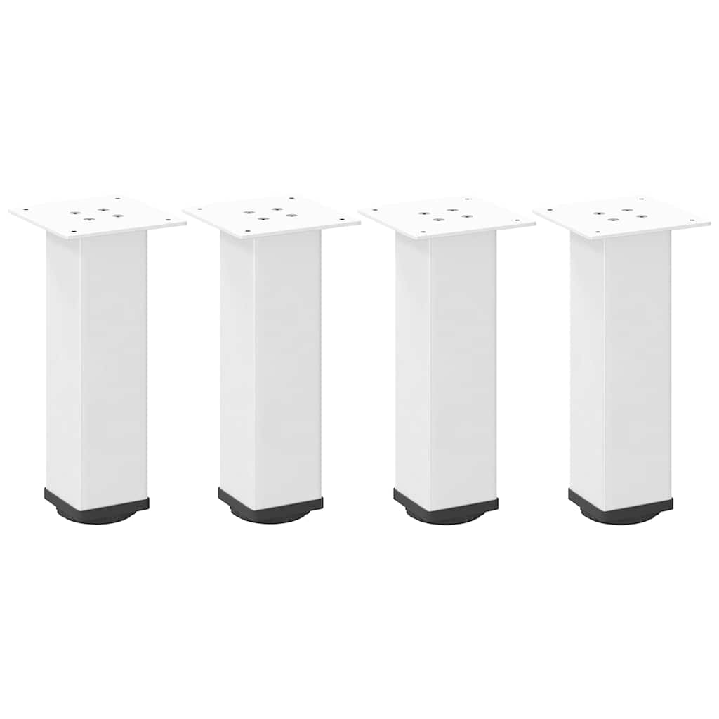 Pieds de table basse, 4 pièces, acier, blanc, 42-44 cm