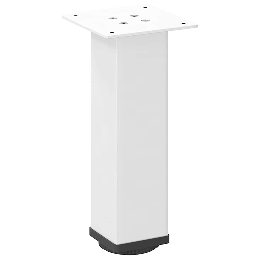 Pieds de table basse, 4 pièces, acier, blanc, 42-44 cm
