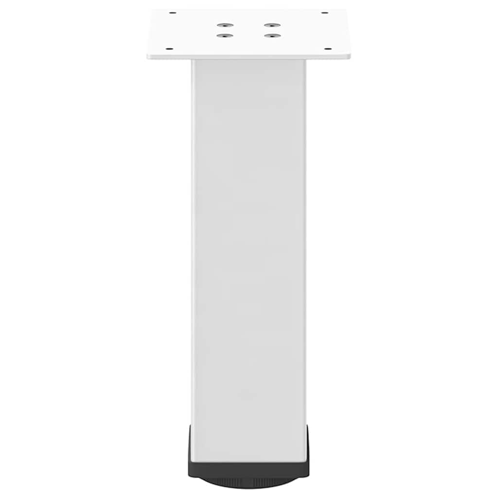 Pieds de table basse, 4 pièces, acier, blanc, 42-44 cm