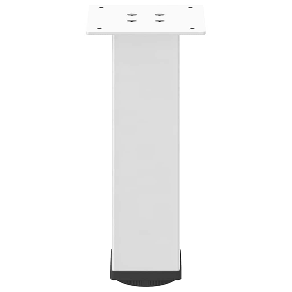 Pieds de table basse, 4 pièces, acier, blanc, 42-44 cm