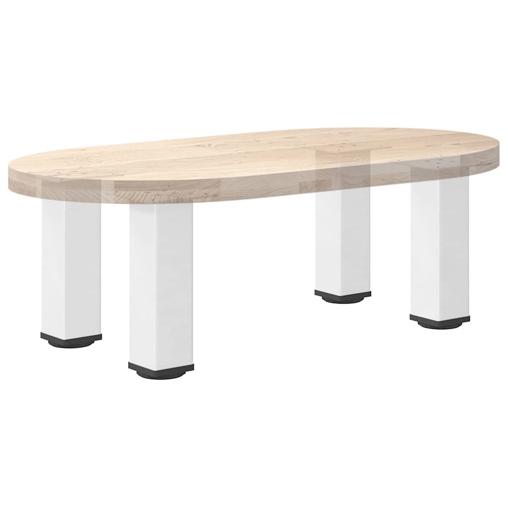 Pieds de table basse, 4 pièces, acier, blanc, 42-44 cm
