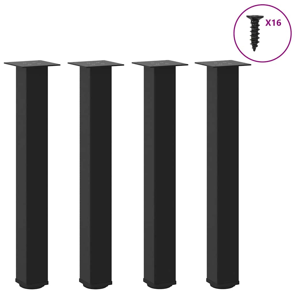 Konsolentischbeine 4 Stk. Schwarz 72-74 cm Stahl