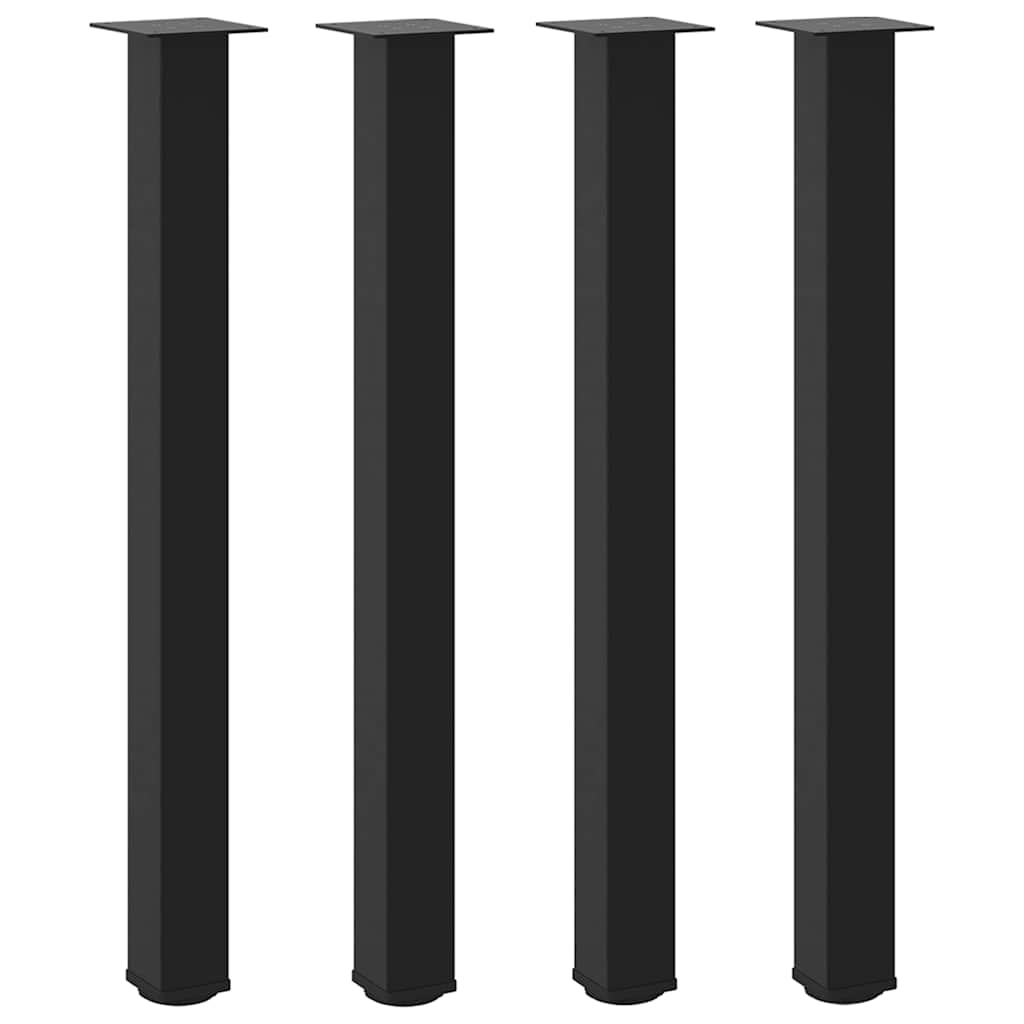 Bartischbeine 4 Stk. Schwarz 100-102 cm Stahl