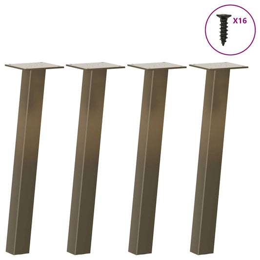 Pieds de table basse 4 pièces en acier naturel 42 cm acier