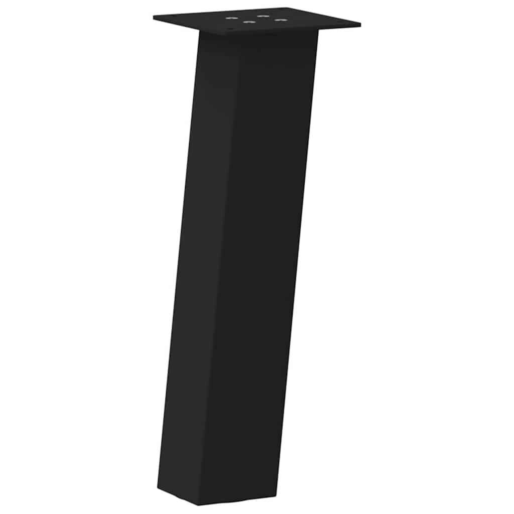 Pieds de table basse, 4 pièces, acier noir, 30 cm