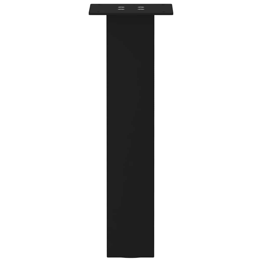Pieds de table basse, 4 pièces, acier noir, 30 cm