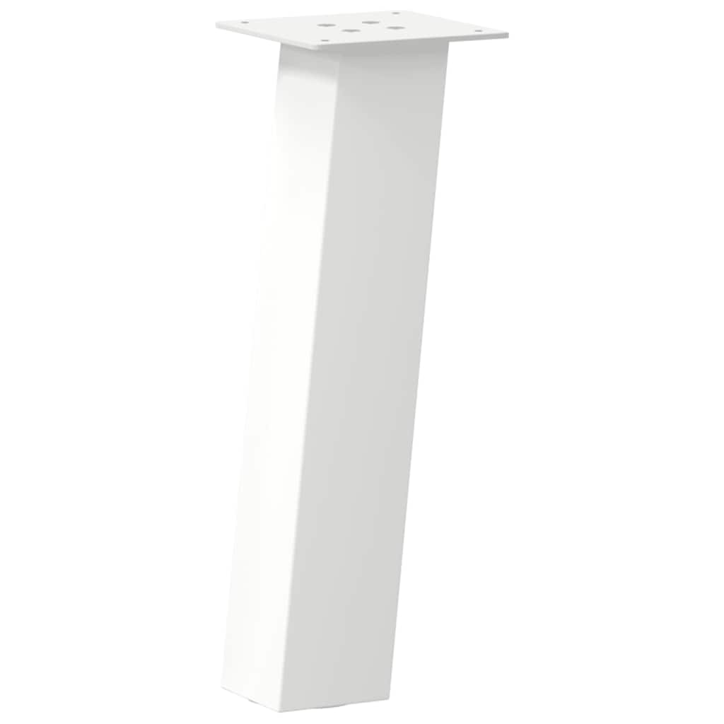 Pieds de table basse, 4 pièces, acier blanc, 30 cm