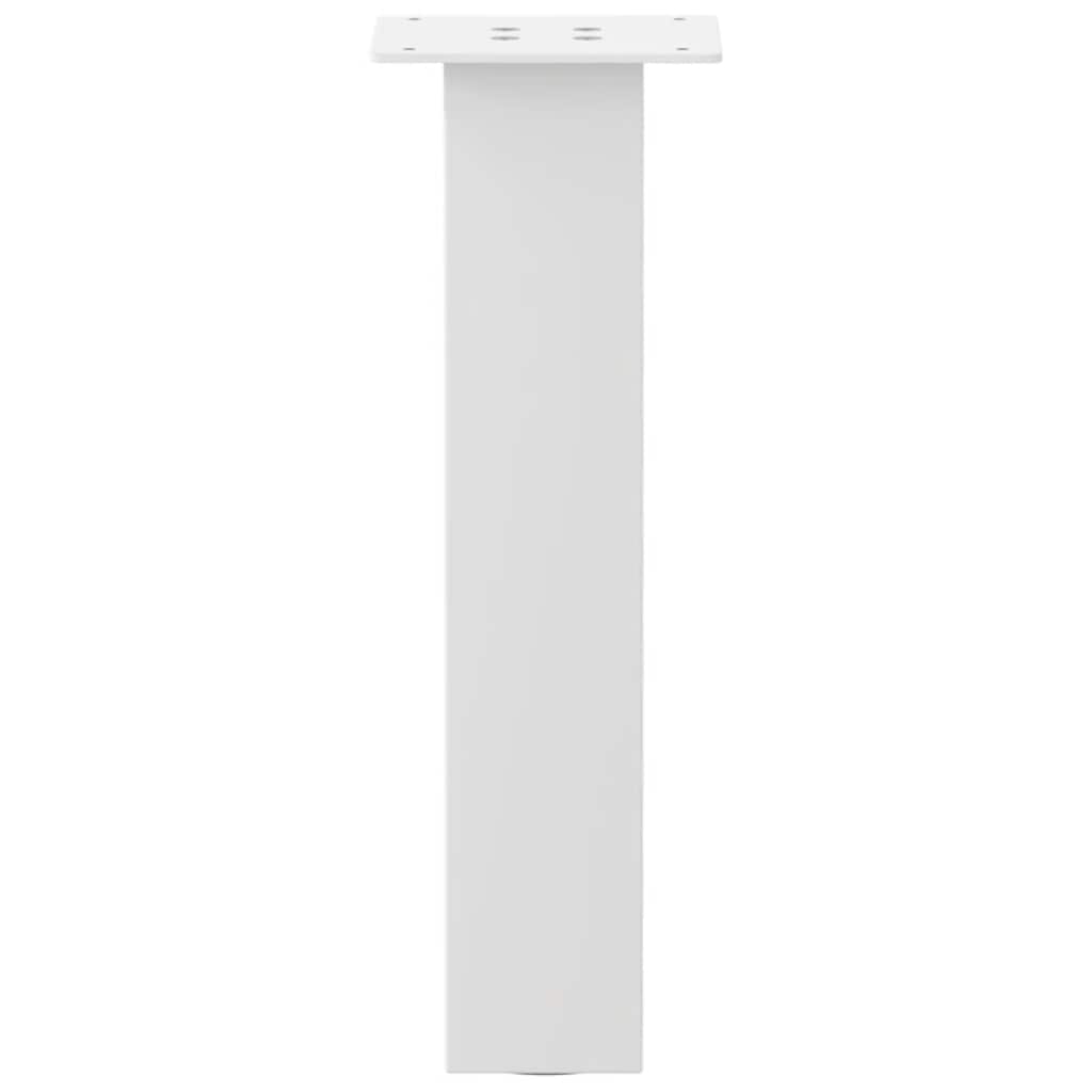 Pieds de table basse, 4 pièces, acier blanc, 30 cm